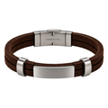 Premium Brown Suede & Stainless Steel Bracelet – Brushed Silver | Jhonny Foursclose