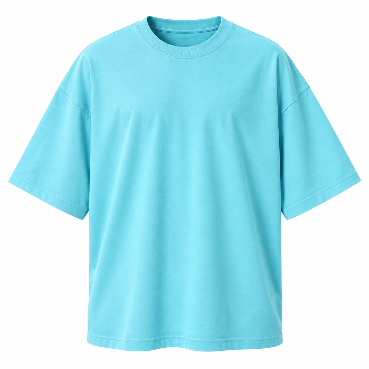 Premium Oversized Cotton T-Shirt – Cyan Blue | Jhonny Foursclose