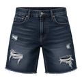 Premium Distressed Denim Shorts – Dark Indigo | Jhonny Foursclose